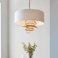 Endon 95268 - Pakabinamas šviestuvas su grandine 3xE14/6W/230V Ø 60 cm balta/žalvaris