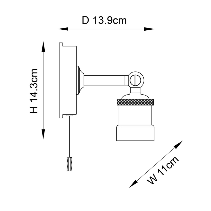 Endon 95505 - Vonios sieninis šviestuvas MILLER 1xE27/6W/230V IP44 blizgus chromas