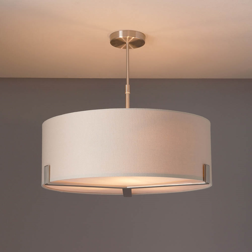 Endon 95834 - Sietynas ant stulpo HAYFIELD 3xE27/40W/230V matinis chromas/smėlio spalva