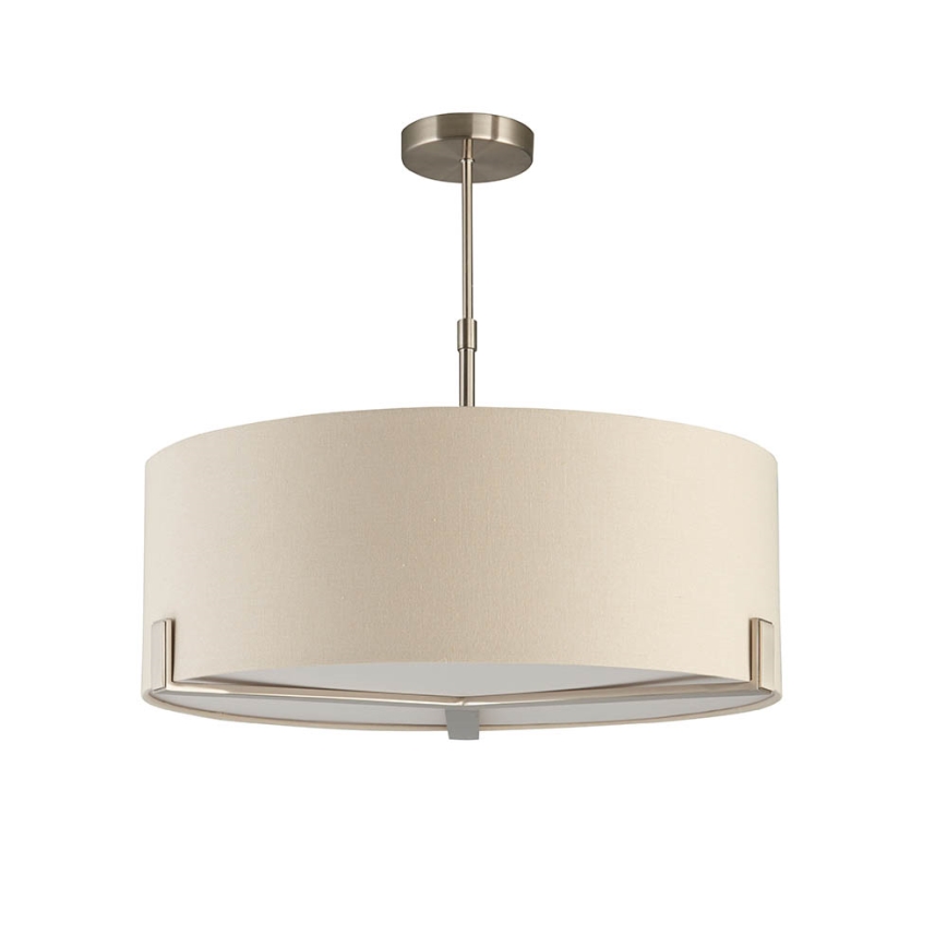Endon 95834 - Sietynas ant stulpo HAYFIELD 3xE27/40W/230V matinis chromas/smėlio spalva
