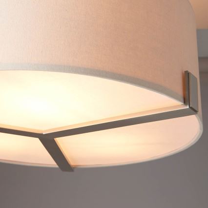 Endon 95834 - Sietynas ant stulpo HAYFIELD 3xE27/40W/230V matinis chromas/smėlio spalva