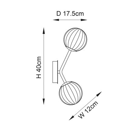 Endon 96691 - Sieninis šviestuvas NORTHWEST 2xG9/3W/230V auksinis
