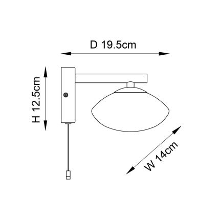 Endon 97181 - Vonios sieninis šviestuvas MOBIAS 1xG9/3W/230V IP44 blizgus chromas/balta
