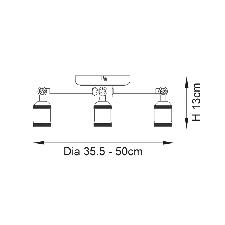 Endon 97243 - Akcentinis apšvietimas HAL 3xE27/10W/230V žalvaris