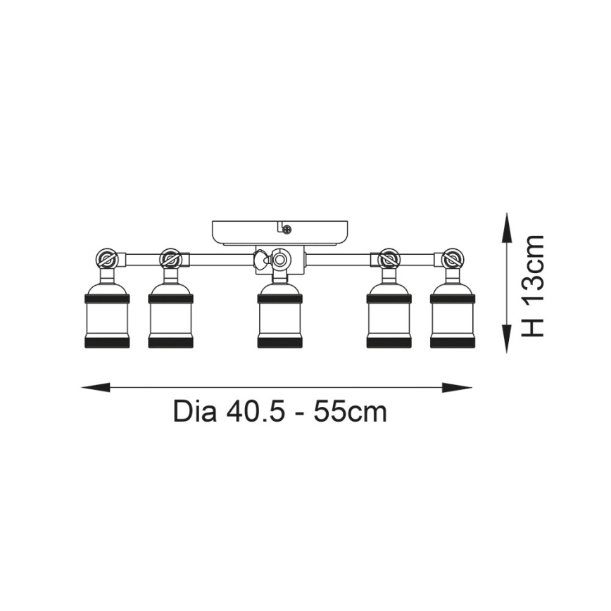 Endon 97244 - Akcentinis apšvietimas HAL 5xE27/10W/230V žalvaris