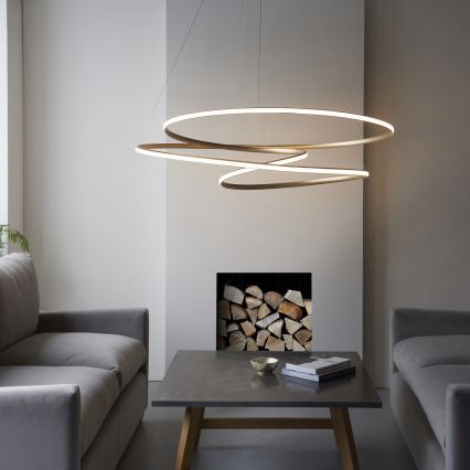 Endon 97645 - Reguliuojamo ryškumo LED kabantis šviestuvas ant laido TWIRL LED/131W/230V 3000K auksinis