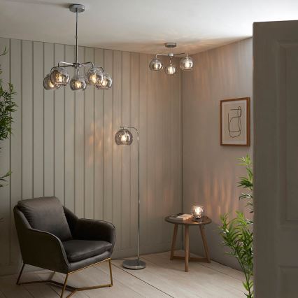 Endon 97971 - Prigludęs lubinis šviestuvas DIMPLE 3xE14/25W/230V blizgus chromas/dūminė pilka