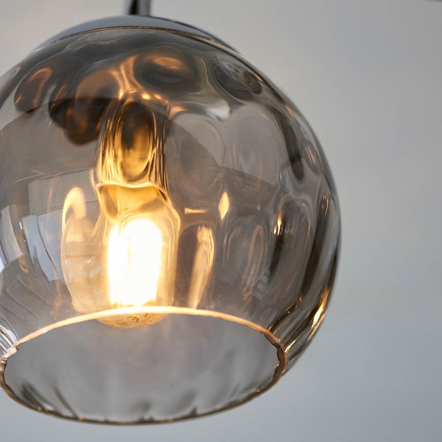 Endon 97971 - Prigludęs lubinis šviestuvas DIMPLE 3xE14/25W/230V blizgus chromas/dūminė pilka