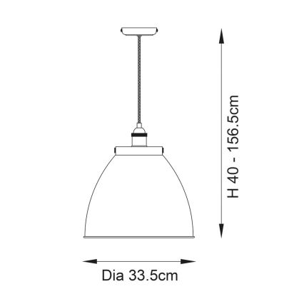 Endon 98744 - Pakabinamas šviestuvas ant laido FRANKLIN 1xE27/10W/230V, žalvaris