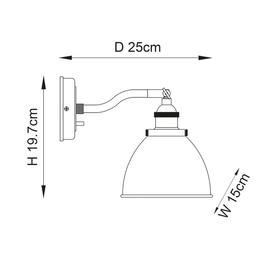 Endon 98746 - Sieninis akcentinis šviestuvas FRANKLIN 1xE14/7W/230V žalvaris