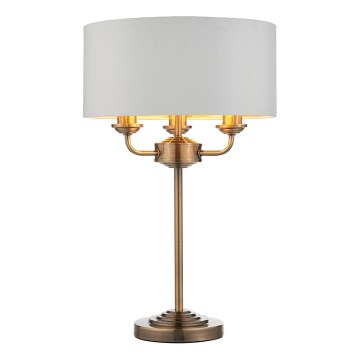 Endon 98932 - Stalinė lempa HIGHCLERE 3xE14/18W/230V balta/žalvaris, skersmuo 32 cm