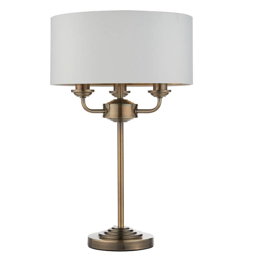 Endon 98932 - Stalinė lempa HIGHCLERE 3xE14/18W/230V balta/žalvaris, skersmuo 32 cm