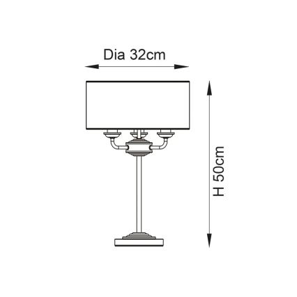 Endon 98932 - Stalinė lempa HIGHCLERE 3xE14/18W/230V balta/žalvaris, skersmuo 32 cm