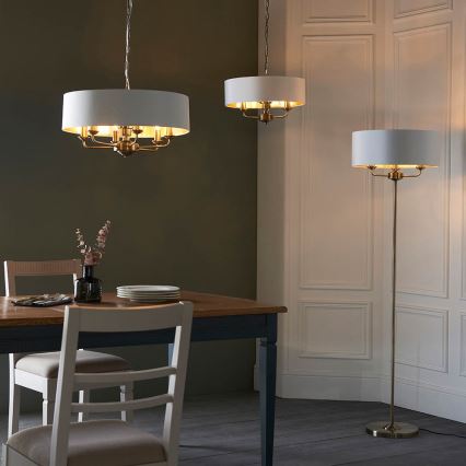 Endon 98933 - Sietynas, kabinamas ant grandinės HIGHCLERE 6xE14/40W/230V balta/žalvaris