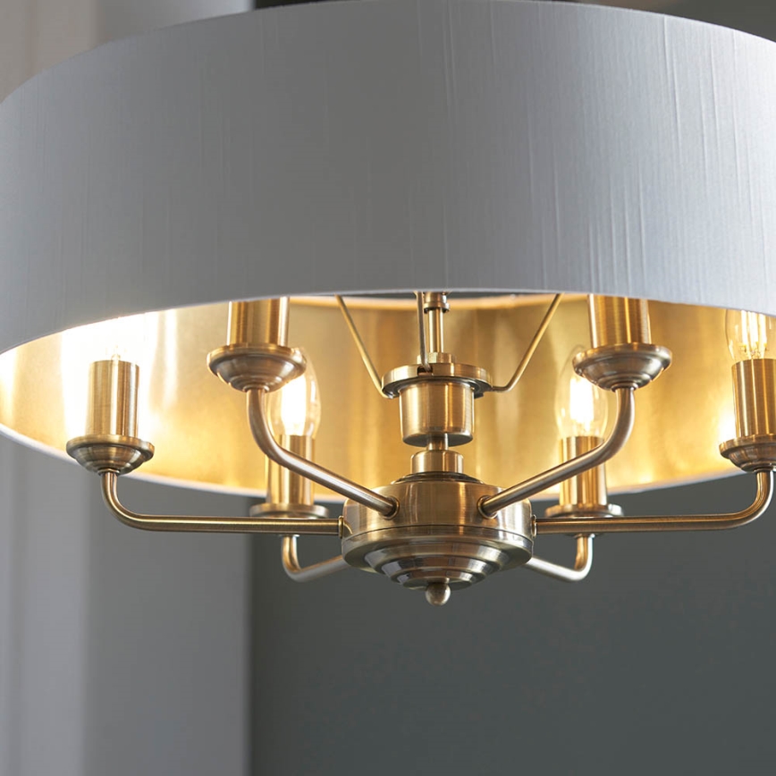 Endon 98933 - Sietynas, kabinamas ant grandinės HIGHCLERE 6xE14/40W/230V balta/žalvaris