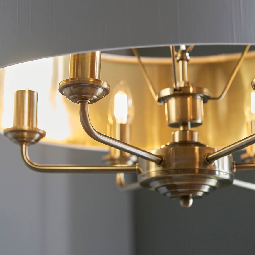 Endon 98933 - Sietynas, kabinamas ant grandinės HIGHCLERE 6xE14/40W/230V balta/žalvaris