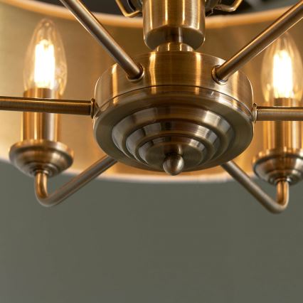 Endon 98933 - Sietynas, kabinamas ant grandinės HIGHCLERE 6xE14/40W/230V balta/žalvaris