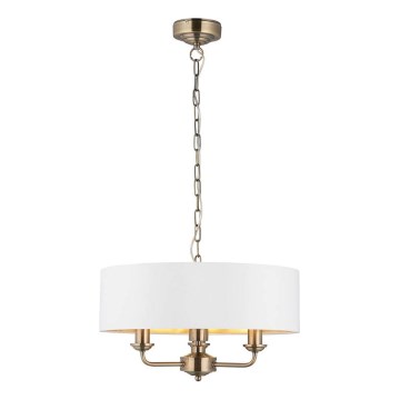 Endon 98934 - Sietynas, kabinamas ant grandinės HIGHCLERE 3xE14/40W/230V balta/žalvaris