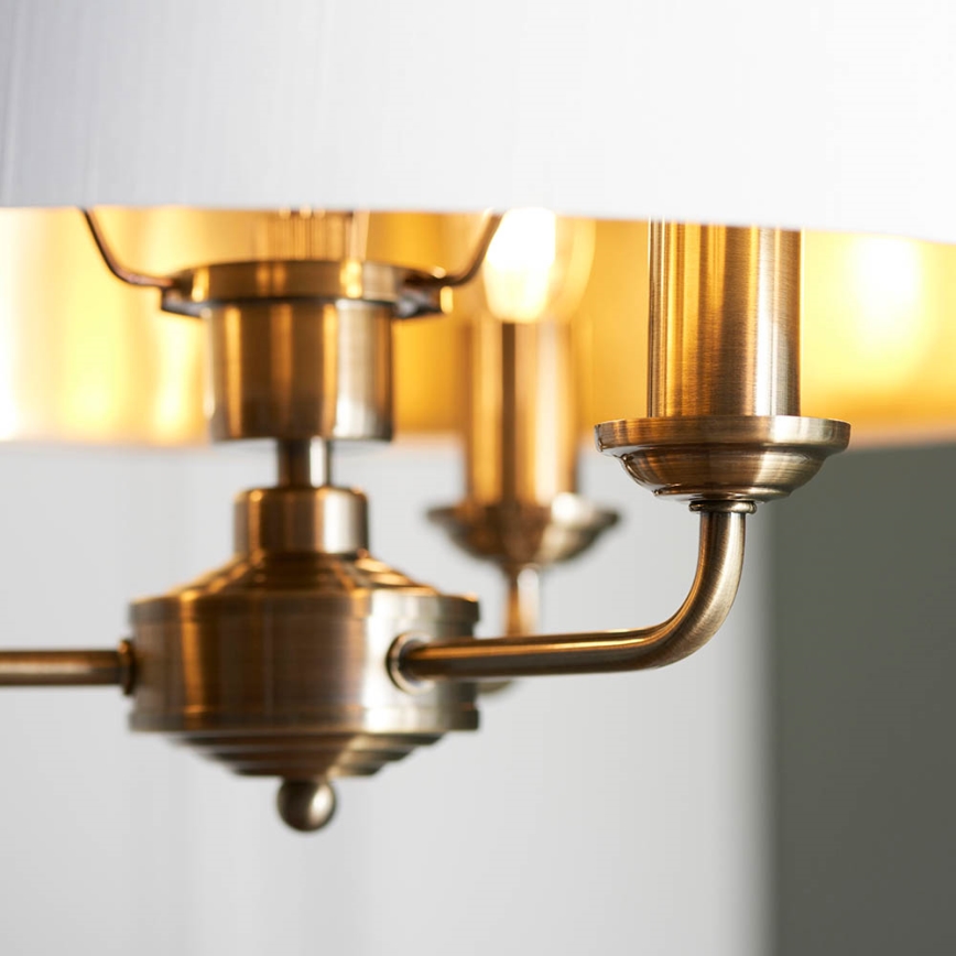 Endon 98934 - Sietynas, kabinamas ant grandinės HIGHCLERE 3xE14/40W/230V balta/žalvaris