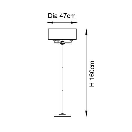 Endon 98935 - Toršeras HIGHCLERE 3xE14/40W/230V balta/žalvaris diametras 47 cm
