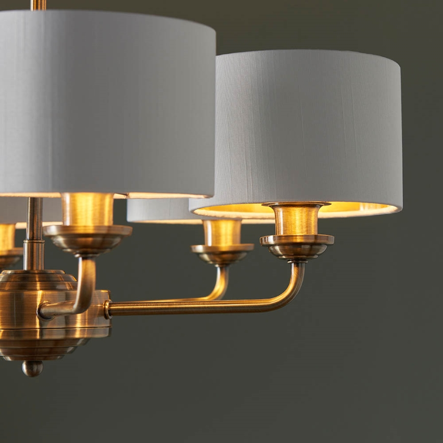 Endon 98936 - Sietynas, kabinamas ant grandinės HIGHCLERE 6xE14/28W/230V balta/žalvaris