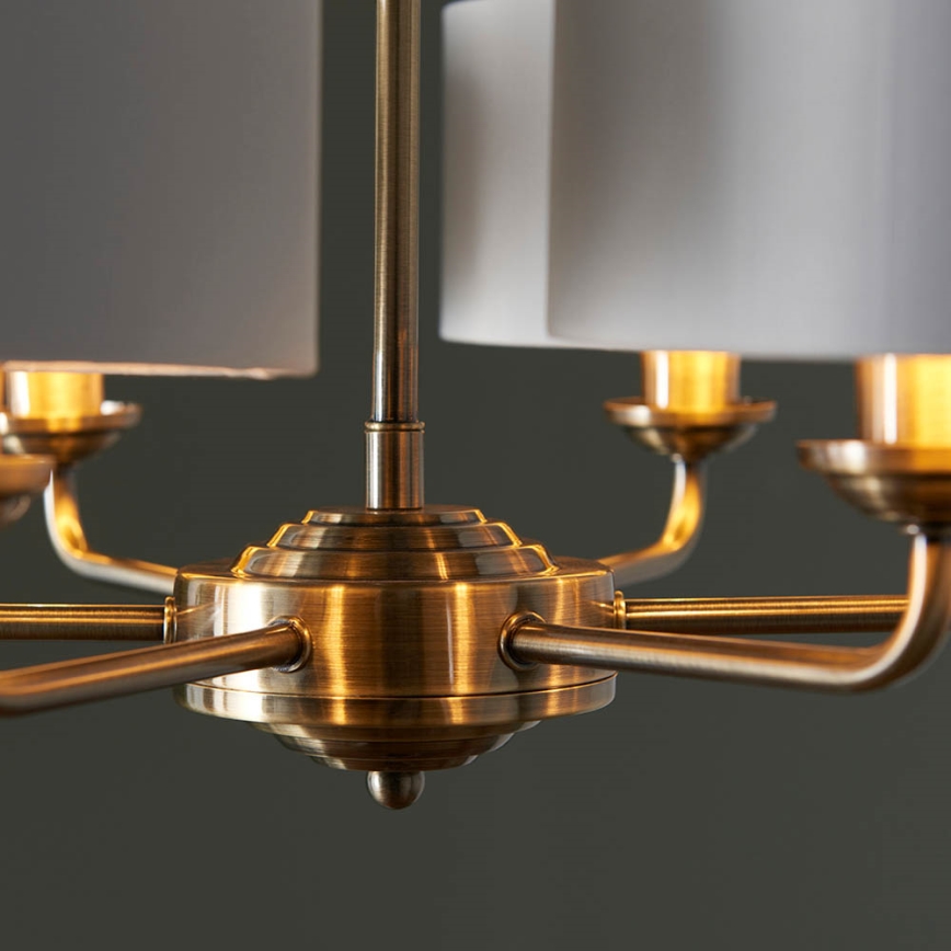 Endon 98936 - Sietynas, kabinamas ant grandinės HIGHCLERE 6xE14/28W/230V balta/žalvaris