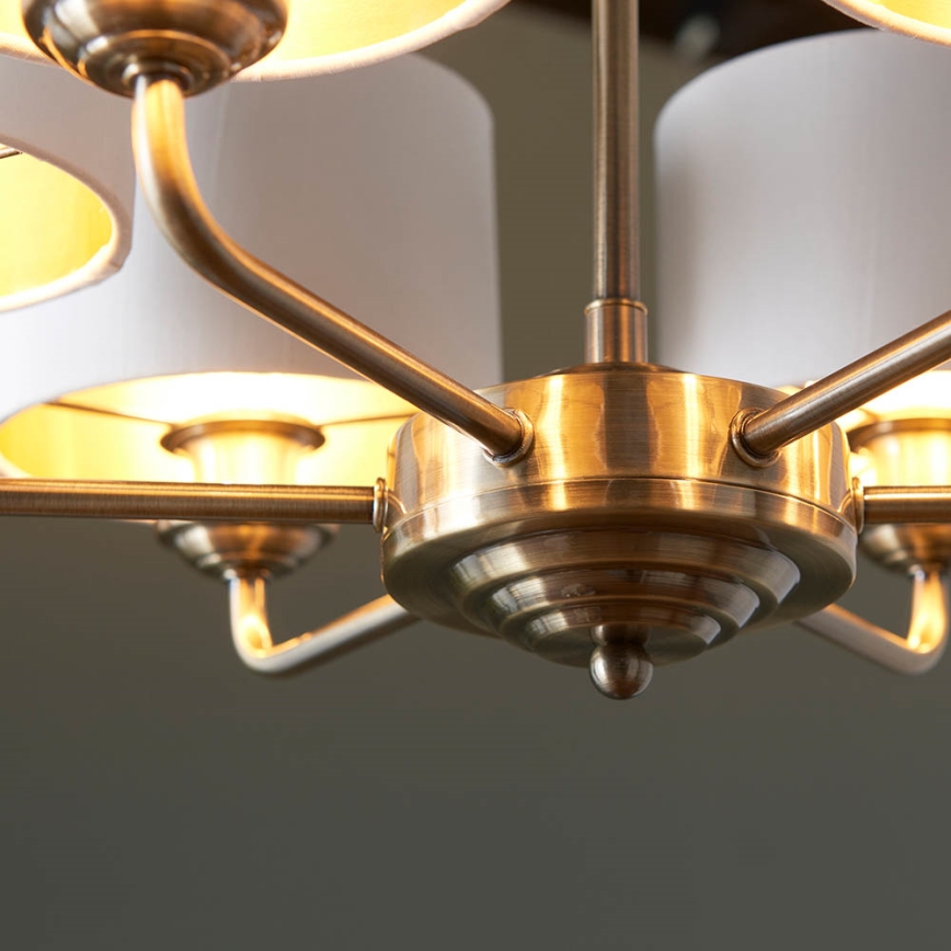Endon 98936 - Sietynas, kabinamas ant grandinės HIGHCLERE 6xE14/28W/230V balta/žalvaris