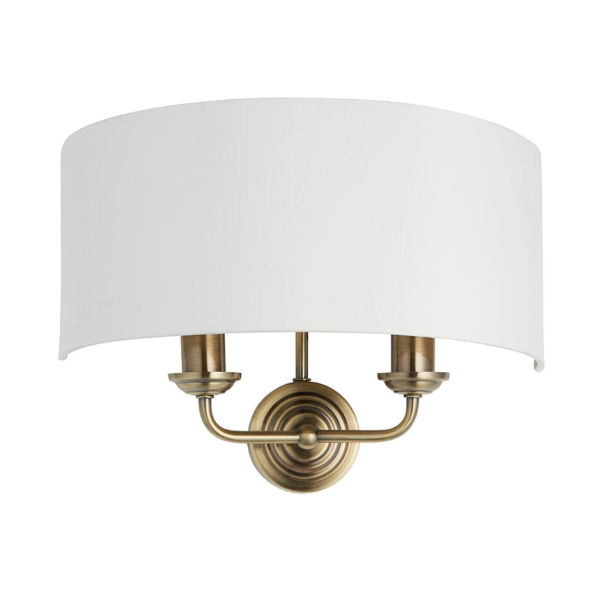 Endon 98937 - Sieninis šviestuvas HIGHCLERE 2xE14/40W/230V balta/žalvaris