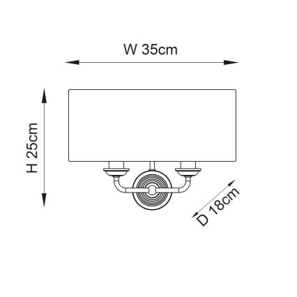 Endon 98937 - Sieninis šviestuvas HIGHCLERE 2xE14/40W/230V balta/žalvaris