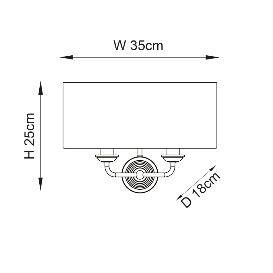 Endon 98937 - Sieninis šviestuvas HIGHCLERE 2xE14/40W/230V balta/žalvaris