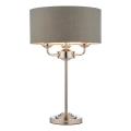 Endon 99149 - Stalinis šviestuvas HIGHCLERE 3xE14/18W/230V pilka/blizgus chromas diametras 32 cm