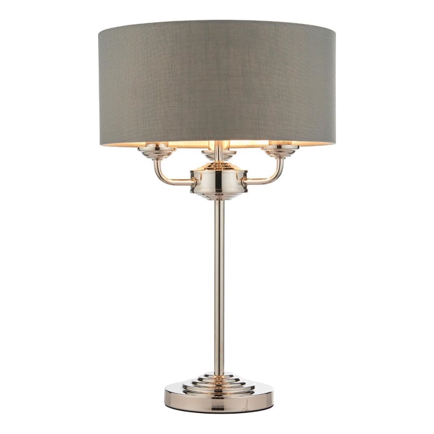 Endon 99149 - Stalinis šviestuvas HIGHCLERE 3xE14/18W/230V pilka/blizgus chromas diametras 32 cm
