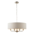 Endon 99152 - Sietynas, kabinamas ant grandinės HIGHCLERE 8xE14/40W/230V pilka/matinis chromas diametras 70 cm