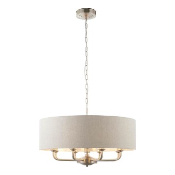 Endon 99152 - Sietynas, kabinamas ant grandinės HIGHCLERE 8xE14/40W/230V pilka/matinis chromas diametras 70 cm