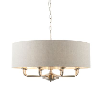 Endon 99152 - Sietynas, kabinamas ant grandinės HIGHCLERE 8xE14/40W/230V pilka/matinis chromas diametras 70 cm