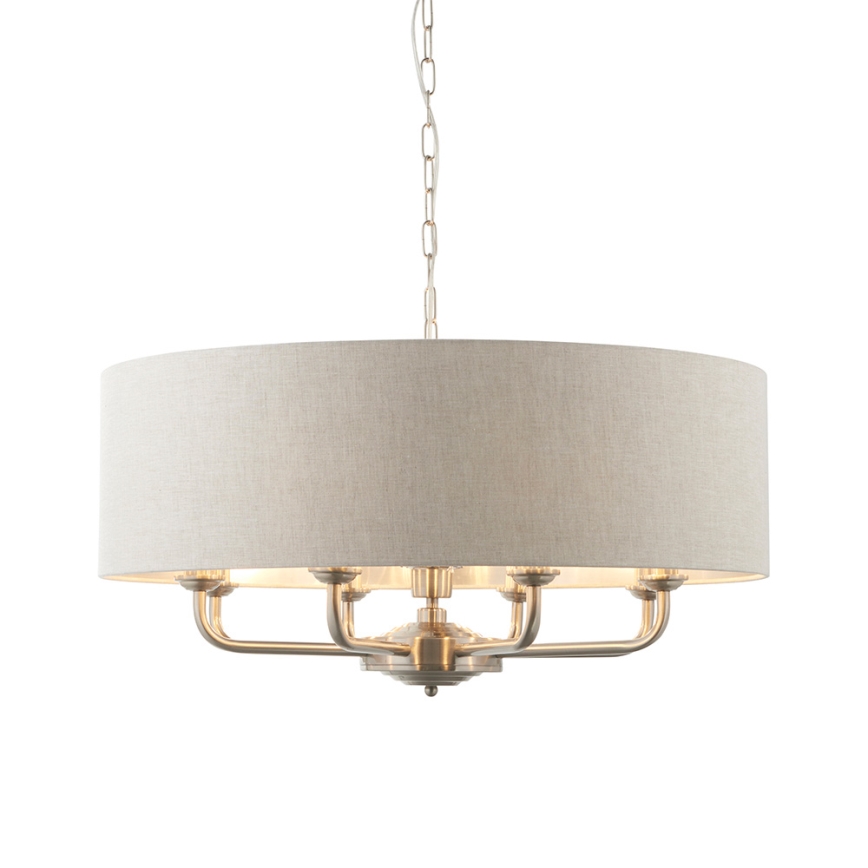 Endon 99152 - Sietynas, kabinamas ant grandinės HIGHCLERE 8xE14/40W/230V pilka/matinis chromas diametras 70 cm