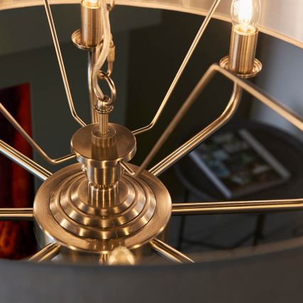 Endon 99152 - Sietynas, kabinamas ant grandinės HIGHCLERE 8xE14/40W/230V pilka/matinis chromas diametras 70 cm