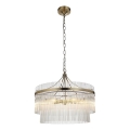 Endon 99166 - Liustra ant grandinės MARIETTA 5xE14/7W/230V žalvaris/skaidrus