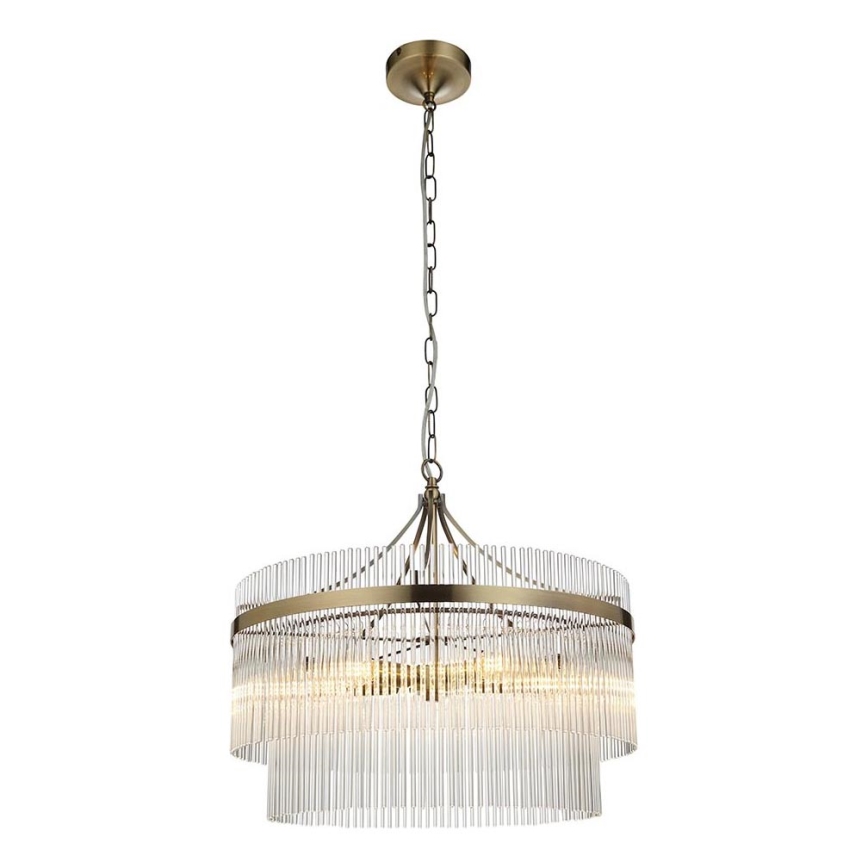 Endon 99166 - Liustra ant grandinės MARIETTA 5xE14/7W/230V žalvaris/skaidrus