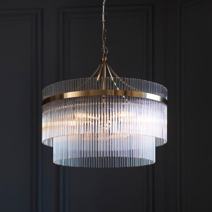 Endon 99166 - Liustra ant grandinės MARIETTA 5xE14/7W/230V žalvaris/skaidrus