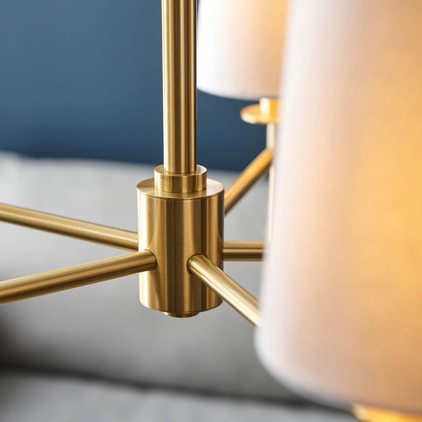 Endon 99458 - Liustra ant grandinės 5xE14/6W/230V auksinė/balta