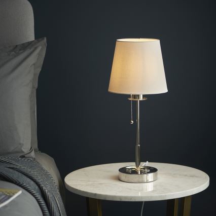 Endon 99596 - Stalinė lempa 1xE27/10W/230V balta/blizgus chromas