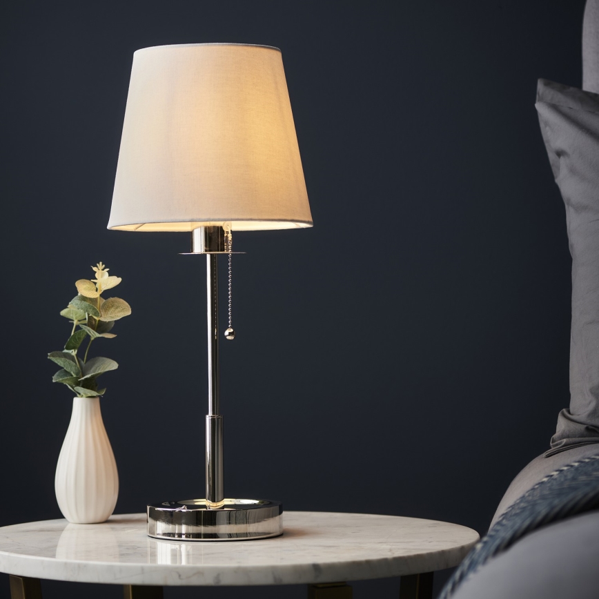 Endon 99596 - Stalinė lempa 1xE27/10W/230V balta/blizgus chromas