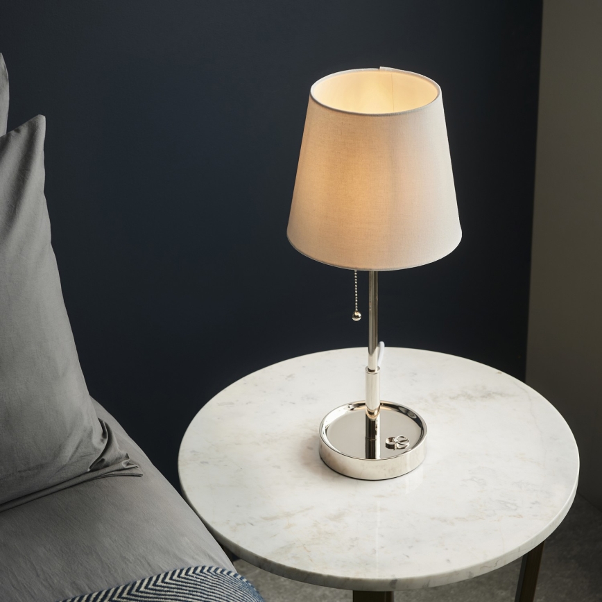 Endon 99596 - Stalinė lempa 1xE27/10W/230V balta/blizgus chromas