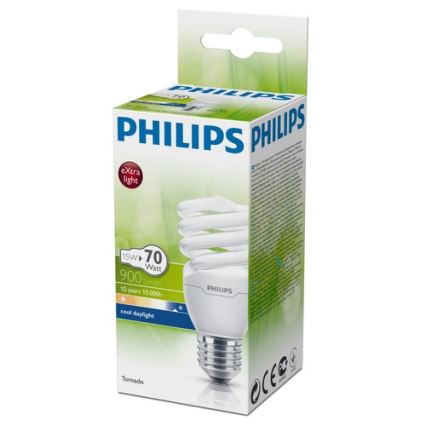 Energiją taupanti lemputė Philips TORNADO E27/15W/230V 6500K