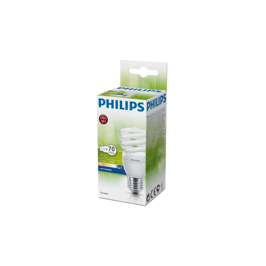 Energiją taupanti lemputė Philips TORNADO E27/15W/230V 6500K
