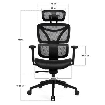 Ergonomiška biuro kėdė LEVANO juoda