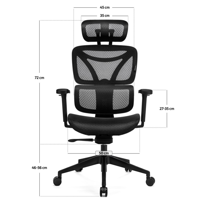 Ergonomiška biuro kėdė LEVANO juoda