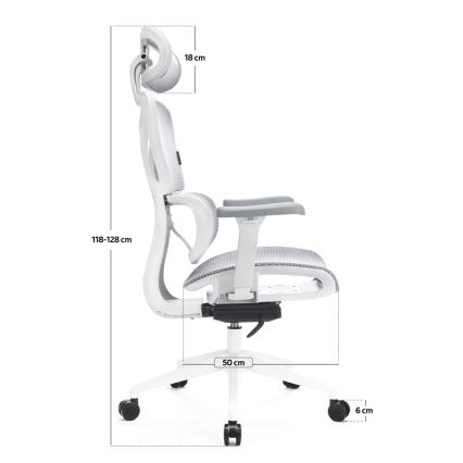 Ergonomiška biuro kėdė LEVANO pilka/balta/juoda