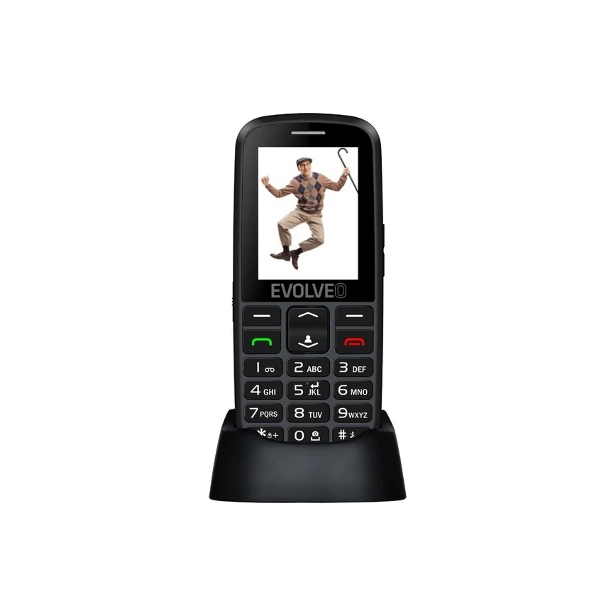 Evolveo - EasyPhone EG, 4G mobilusis telefonas senjorams, juodas